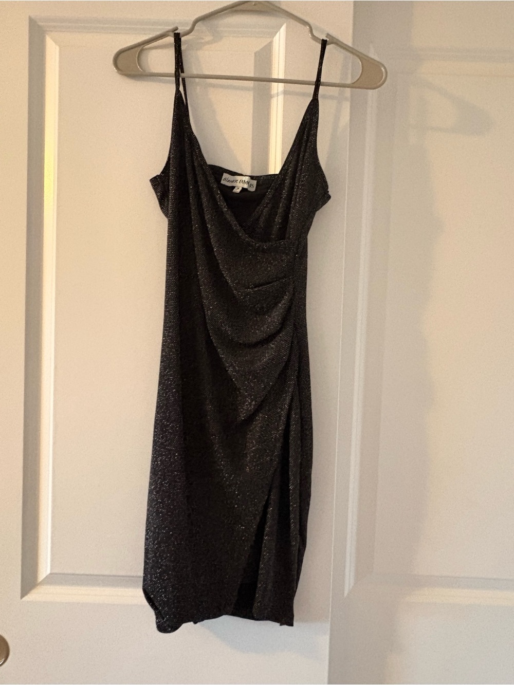 Black Metallic Midi Dress